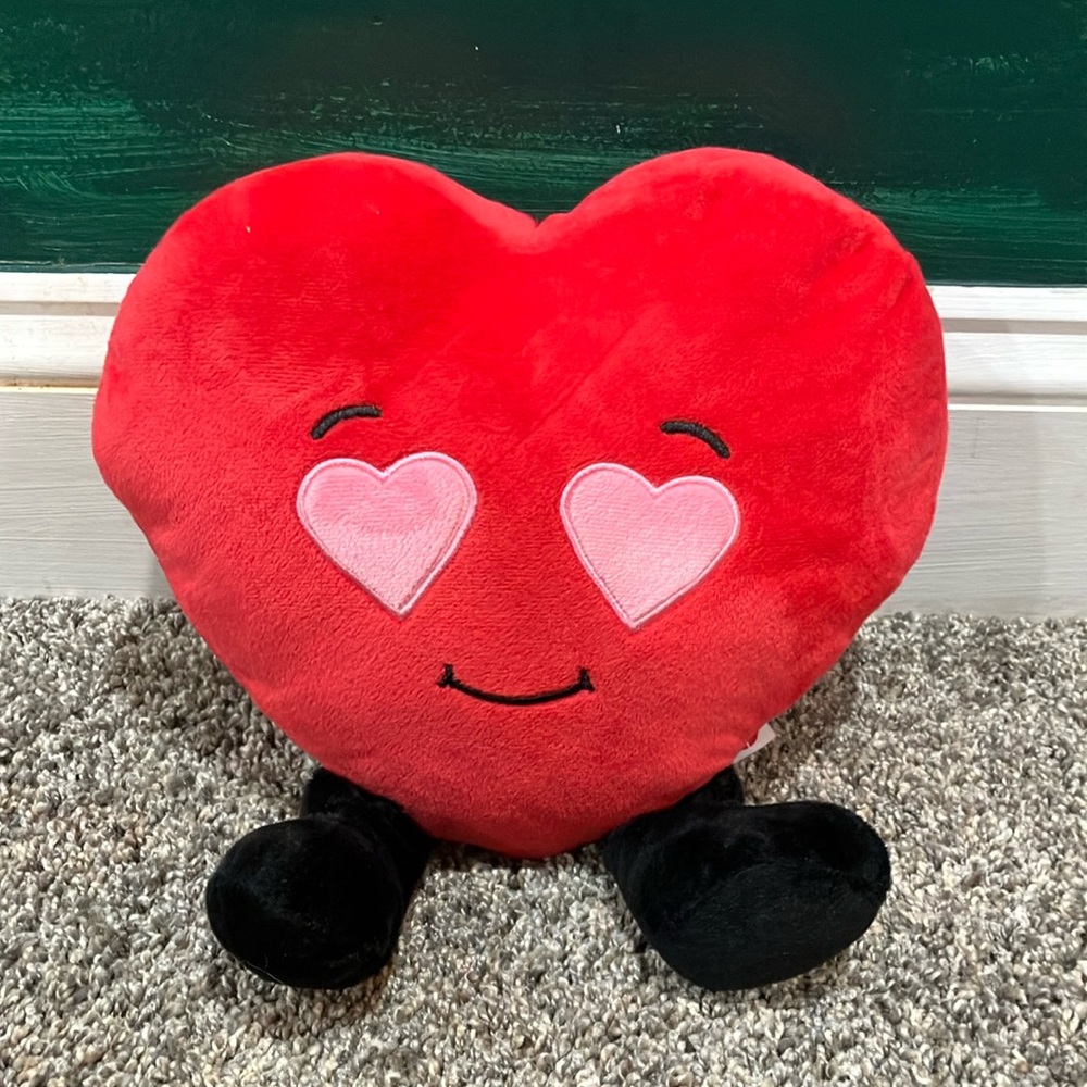 Heart-Shaped Red Plush Pillow